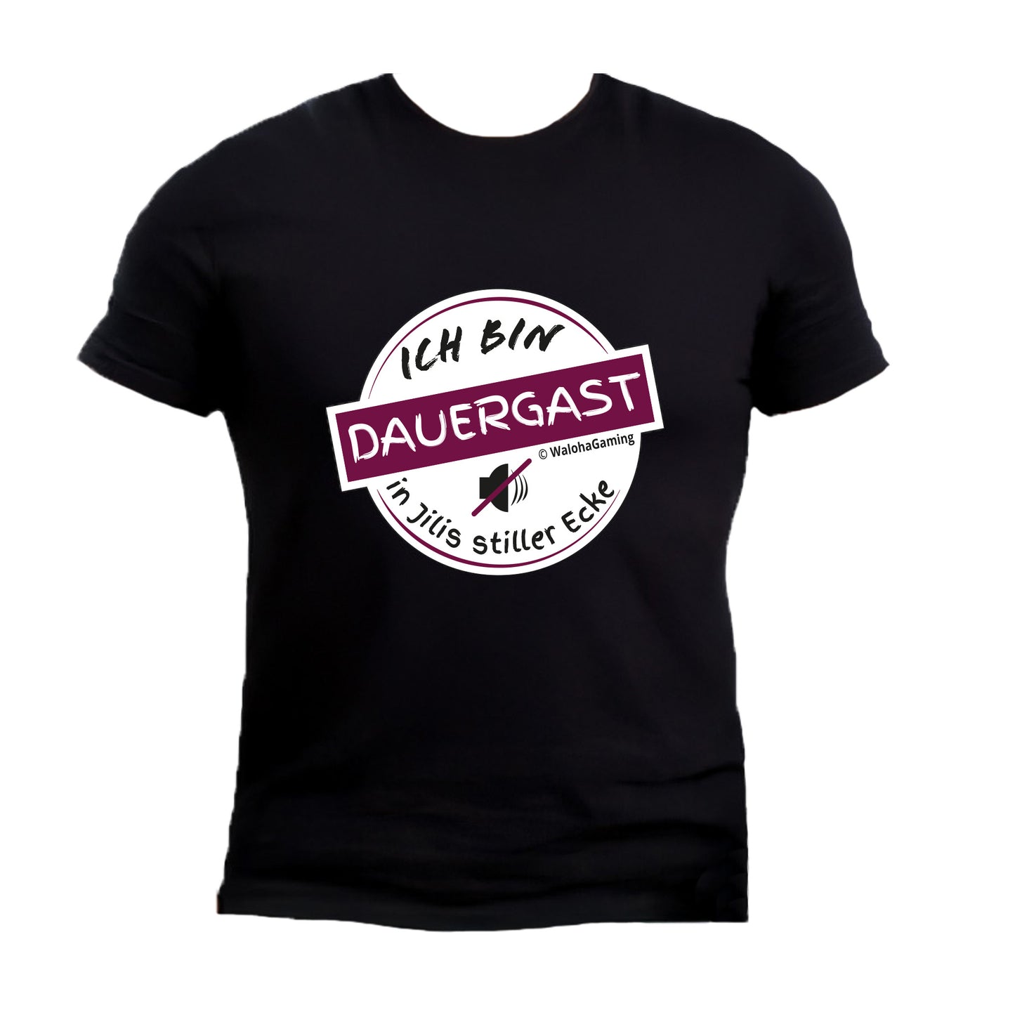 Unisex T-Shirt Schwarz – „Ich bin Dauergast in Jilis stiller Ecke“