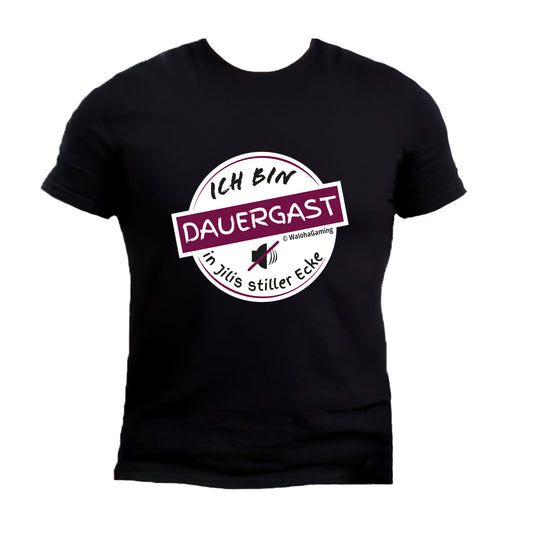 Unisex T-Shirt Schwarz – „Ich bin Dauergast in Jilis stiller Ecke“