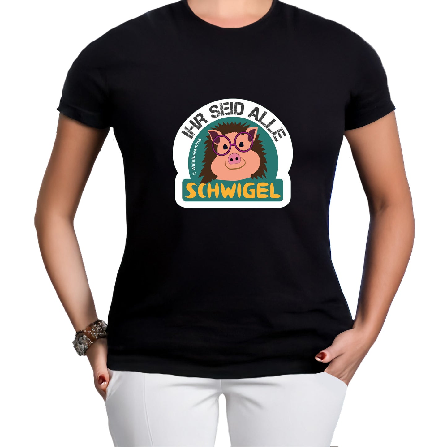 Unisex T-Shirt Schwarz – "Ihr seid alle Schwigel"
